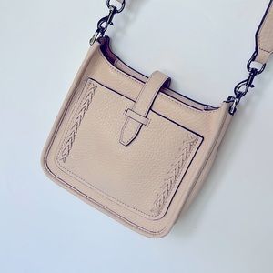 Final Offer Rebecca Minkoff Pale Pink Unlined Feed WhipstitchCrossbody Bag